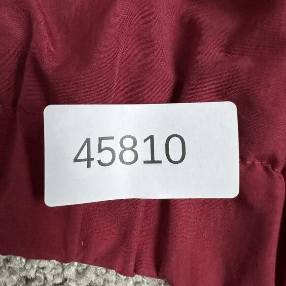 Cabela's Jacket Mens Medium Red Fleece Lined Nylon Full Zip Pockets Elastic Hem - Picture 10 of 10